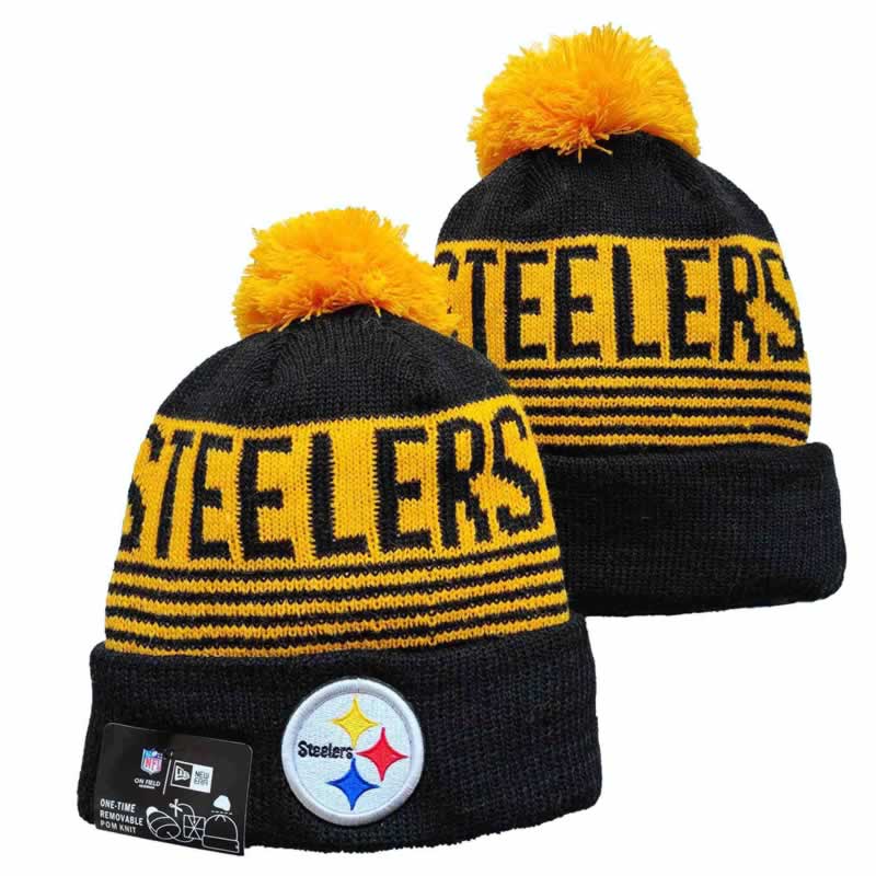 Steelers Team Logo Black Yellow Pom Cuffed Knit Hats YD,We sell and wholesale Steelers Team Logo Black Yellow Pom Cuffed Knit Hats YD on line form chian!